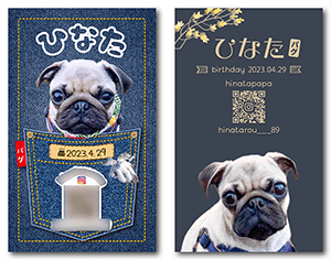 犬のペット名刺