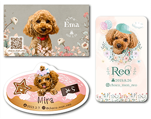 犬（多頭飼い）のペット名刺