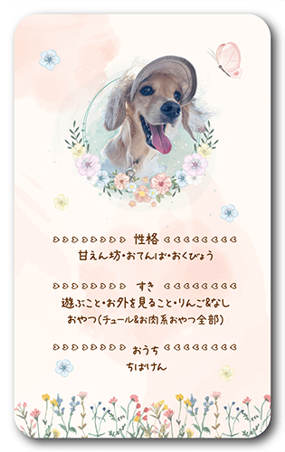 長方形ペット名刺の裏面画像