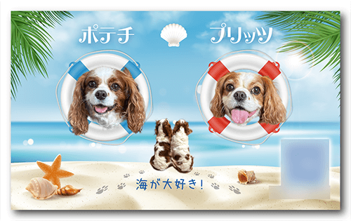 長方形ペット名刺の裏面画像