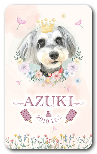 長方形ペット名刺の表面画像