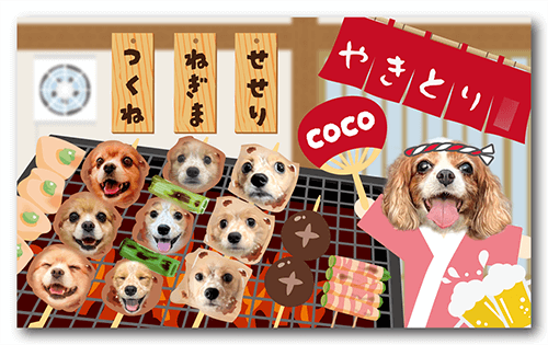 長方形ペット名刺の表面画像