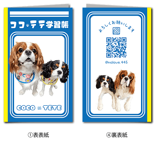 2つ折り型抜きペット名刺の外面画像
