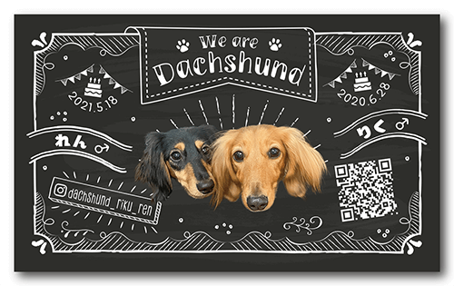 長方形ペット名刺の表面画像