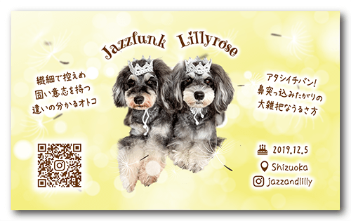 ペット名刺の裏面画像