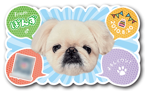 型抜きペット名刺画像