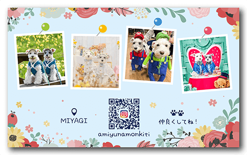 長方形ペット名刺の裏面画像