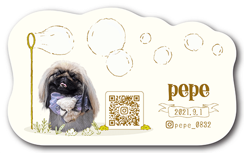 型抜きペット名刺の表面画像