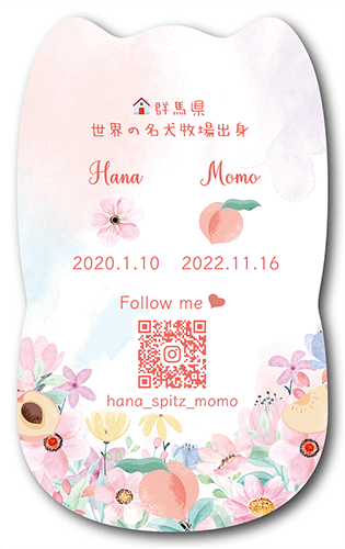 型抜きペット名刺の裏面画像