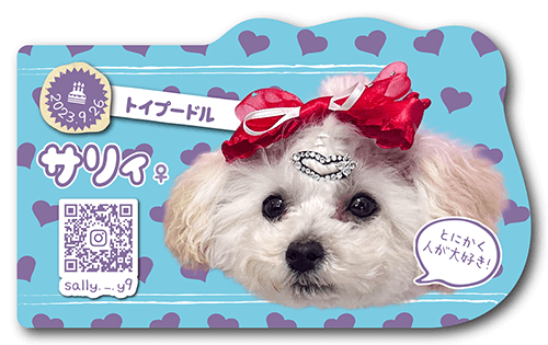 型抜きペット名刺の裏面画像