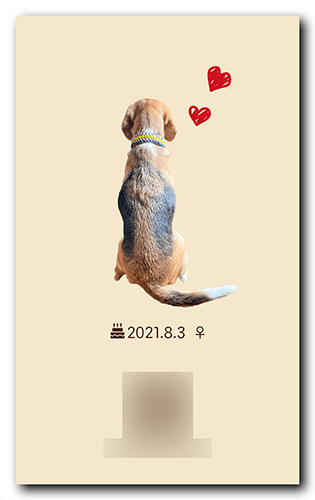 長方形ペット名刺の裏面画像